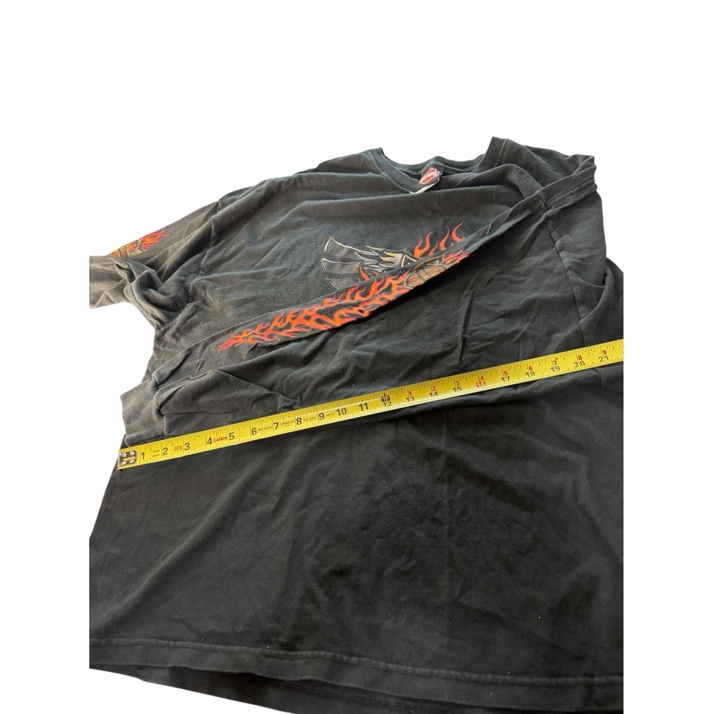 Vintage Harley Davidson Winged Motors Fresno CA Flame Long Sleeve Shirt 4XL - Picture 10 of 12